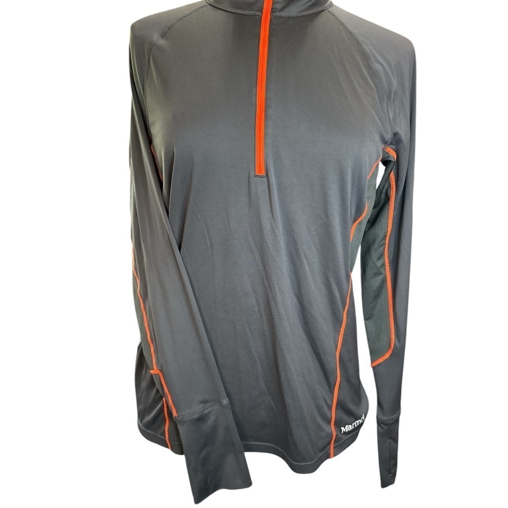 Marmot Charcoal and Tangerine Half-Zip Pullover